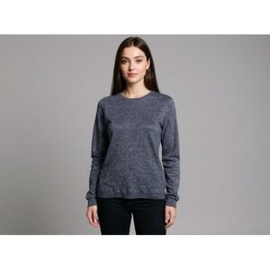 Charter Club Luxury 100% Cashmere Crew Neck Pullover Sweater Women's L‎ Gray